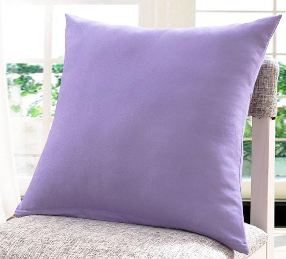 Oxford Euro Pillow Shams 26x26 Inches Lavender Solid 1000TC Egyptian Cotton