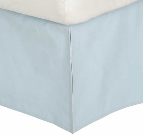 Bed Skirt 21" Inches Drop Blue Egyptian Cotton Split Corner at-egyptianhomelinens.com