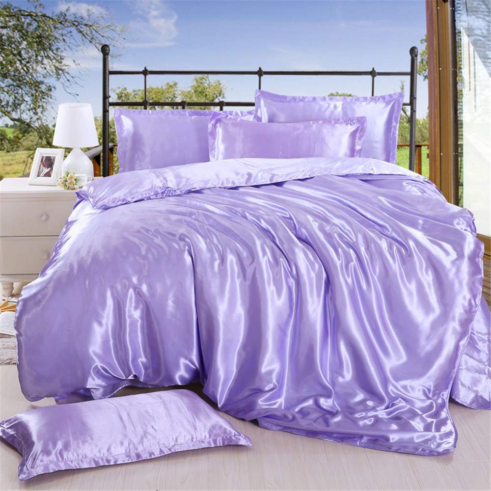 14 Inch Pocket Sheet Set Mulberry Sateen Silk Purple at-www.egyptianhomelinens.com