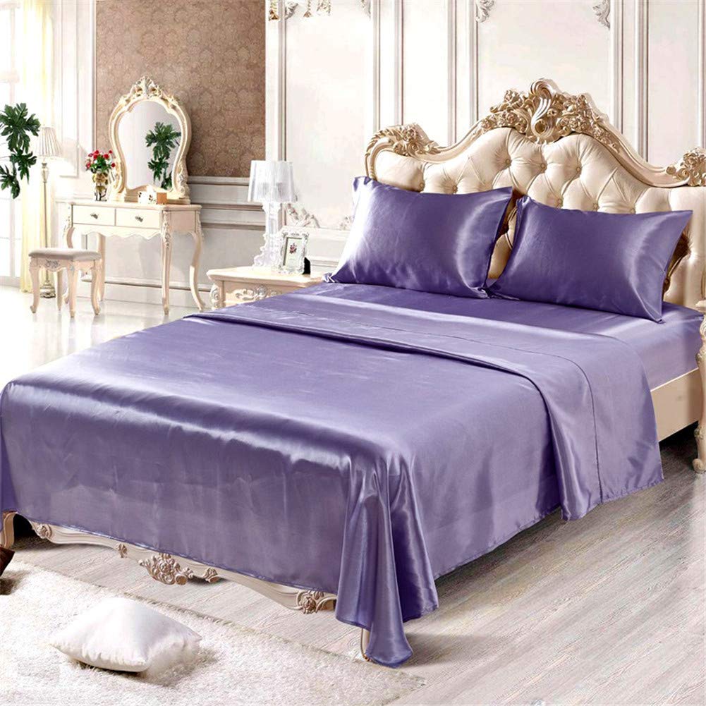 8 Inch Pocket Sheet Set Mulberry Sateen Silk Purple at-www.egyptianhomelinens.com