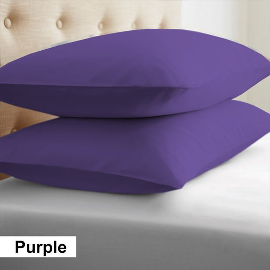 Twin Purple Pillow Shams Egyptian Cotton 1000TC - FREE Shipping