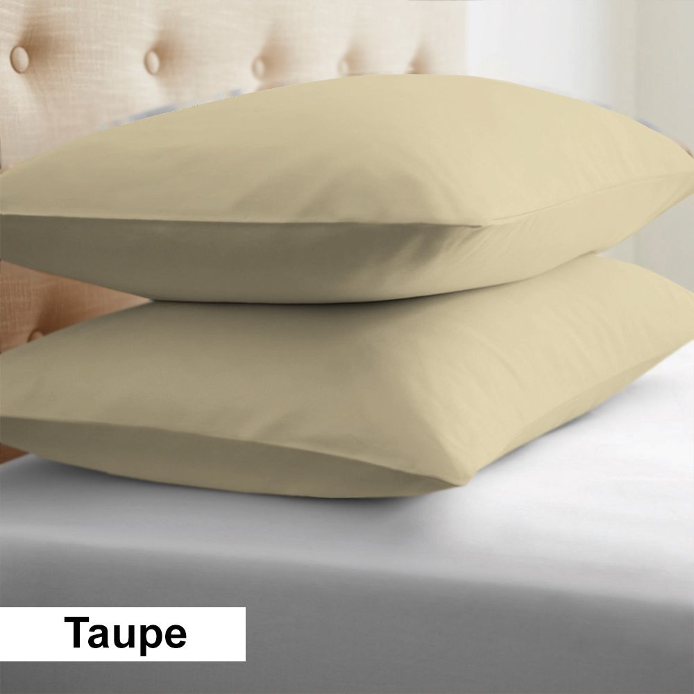 Twin Taupe Pillow Shams Egyptian Cotton 1000TC - FREE Shipping