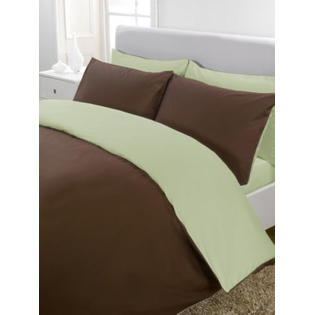 Egyptian Cotton Chocolate Sage Reversible Duvet Cover Set 1000TC