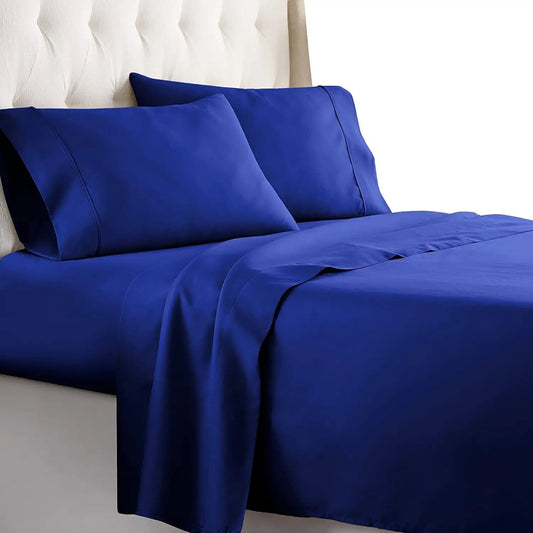Sheet Set 100 percent Egyptian Cotton 12 Inch Deep Pocket Royal Blue Color