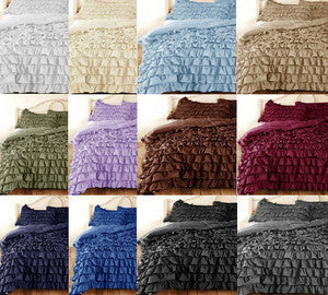 Twin-XL Size Ruffle Bed Skirt Egyptian Cotton 1000TC Gray