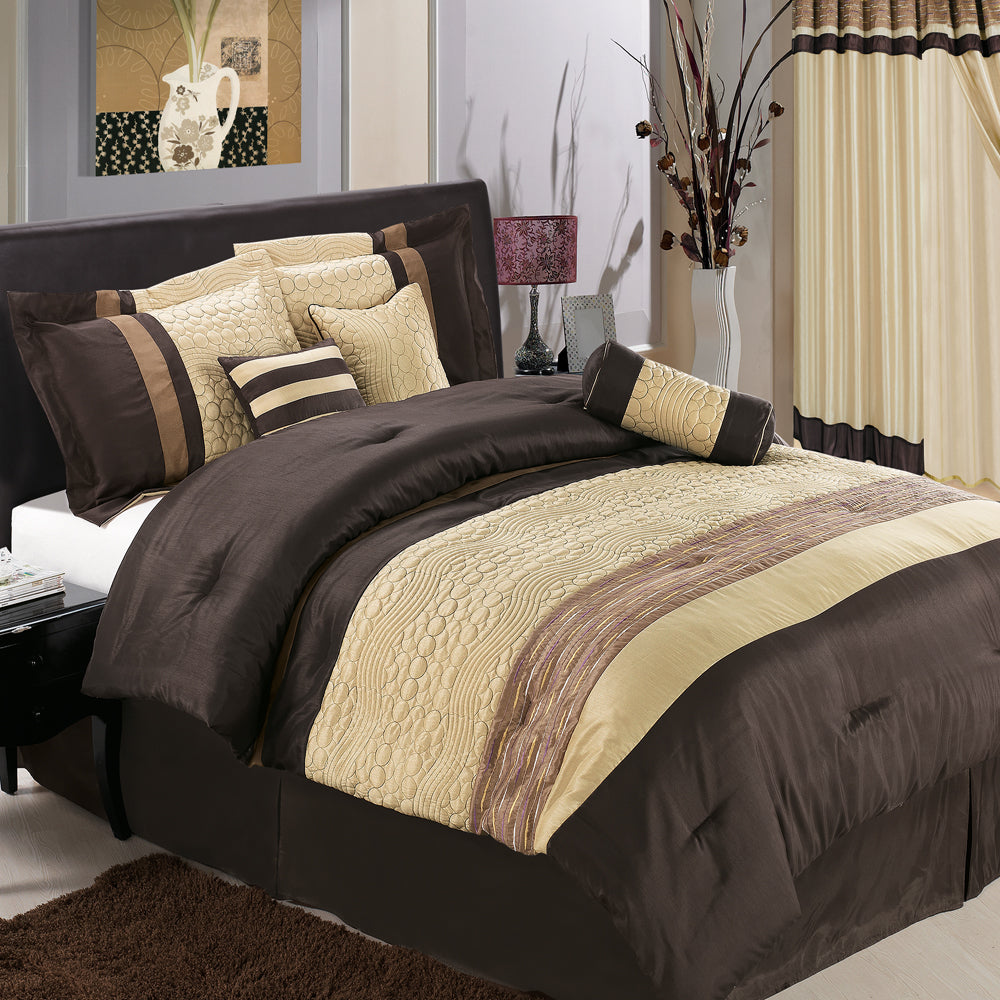 Sonata Coffee 7-Piece Comforter Set