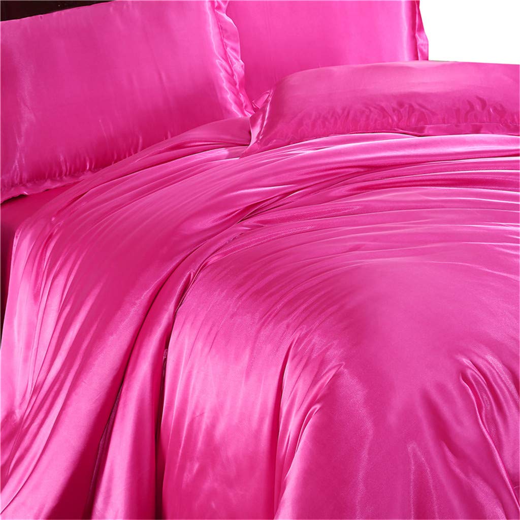 21 Inch Pocket Sheet Set Mulberry Sateen Silk hot pink at-www.egyptianhomelinens.com