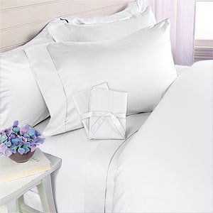 24 Inch Super Extra Deep Pocket White Fitted Sheet King at-EgyptianHomeLinens.com
