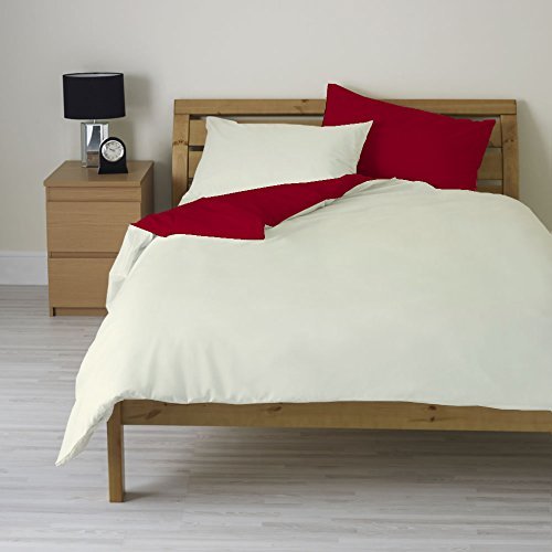 Egyptian Cotton White Red Reversible Duvet Cover Set 1000TC