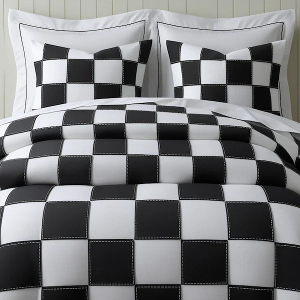 Checkered Duvet Set 3-Piece Collection | Soft Cotton Bedding Sets