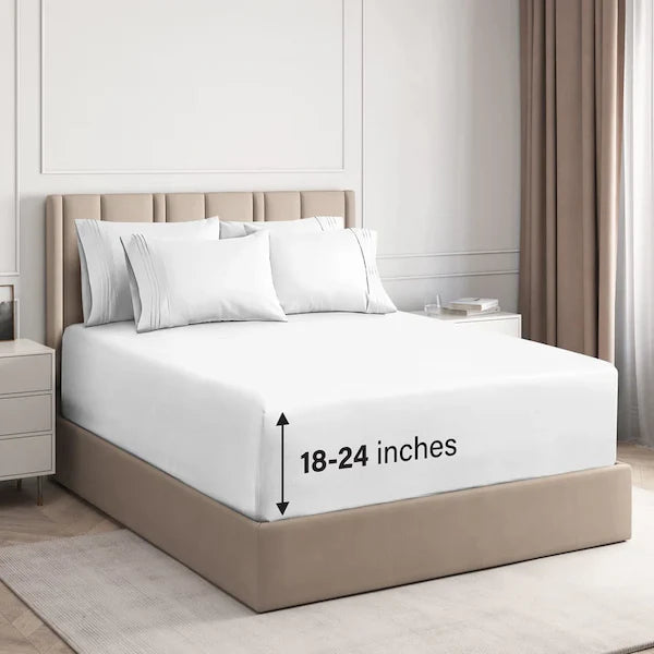 Super Deep Extra Pocket Fitted Sheets Collection | 100% Pure Egyptian Cotton