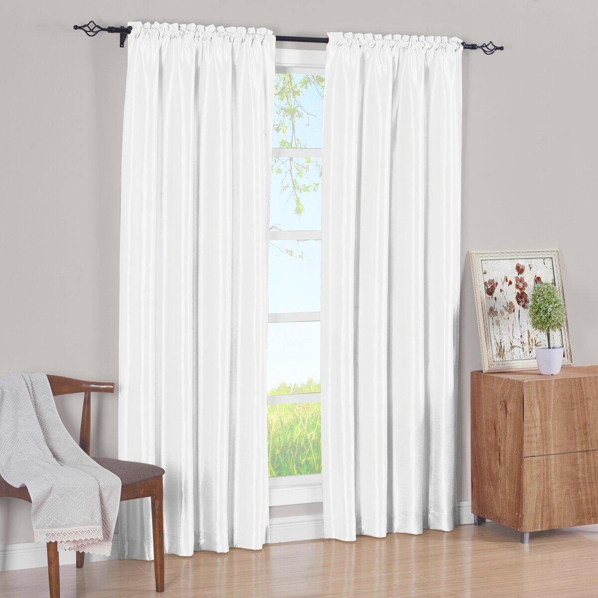 Pair Curtain Panels Soho Faux Silk (Set of 2)