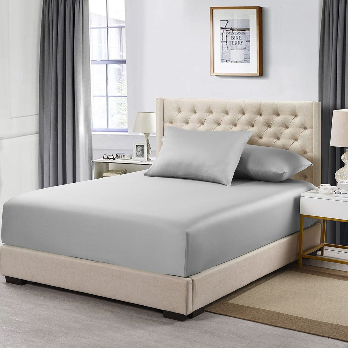 Queen Size Fitted Sheet Only - Solid 600 Thread Count