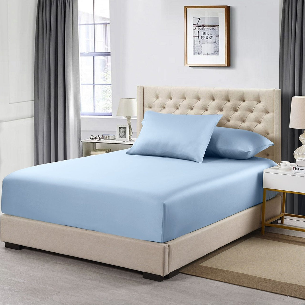 Queen Size Fitted Sheet Only - Solid 600 Thread Count
