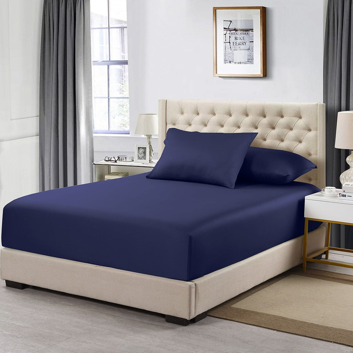Queen Size Fitted Sheet Only - Solid 600 Thread Count
