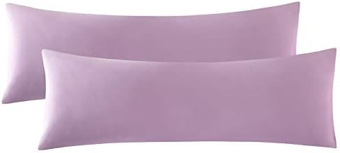 Body Size Pillow Covers Lilac Egyptian Cotton