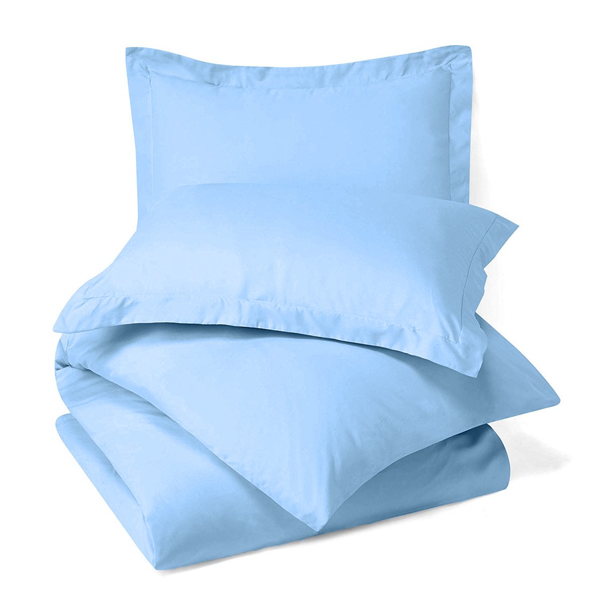 100% Microfiber Solid 3-Piece Duvet Cover Set