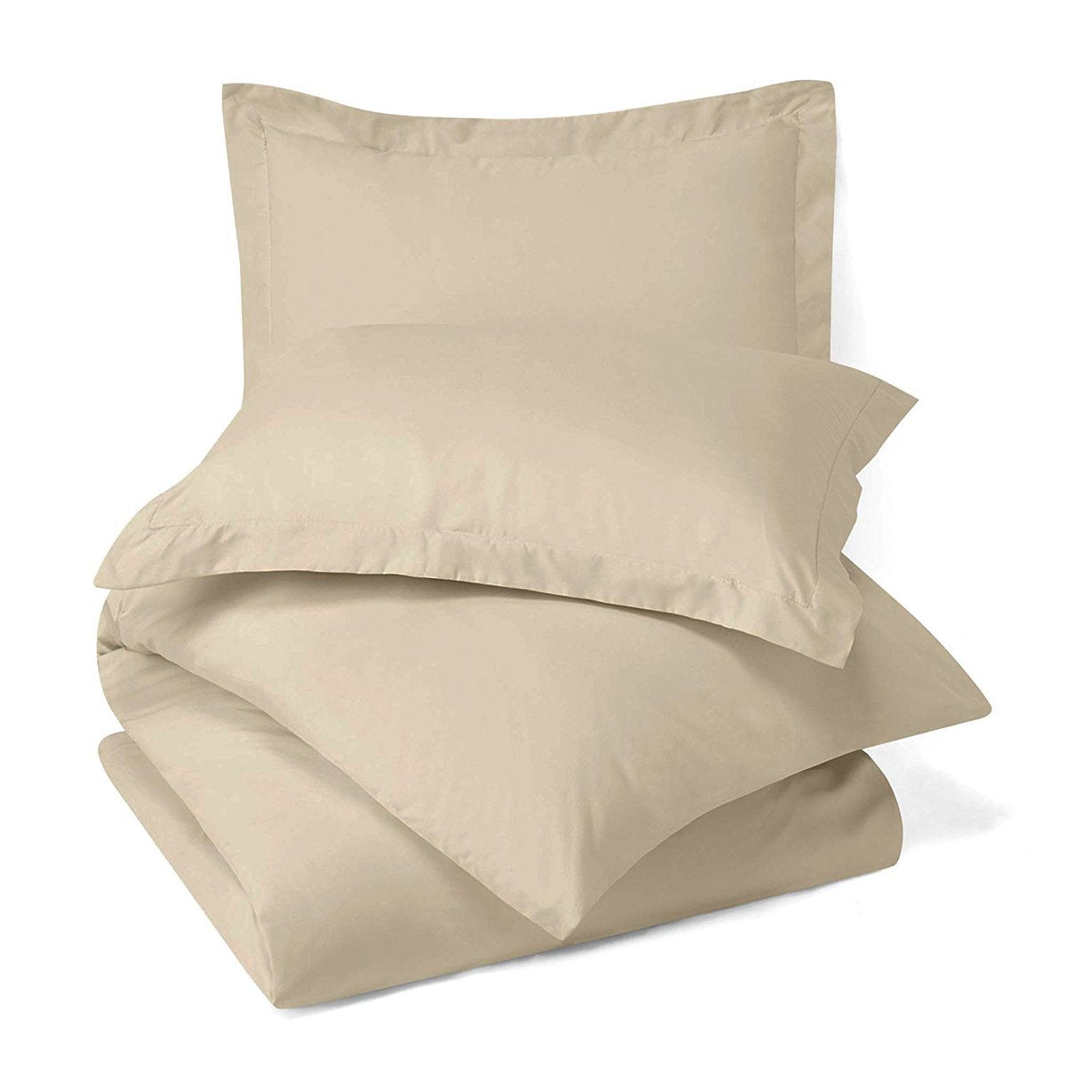 100% Microfiber Solid 3-Piece Duvet Cover Set