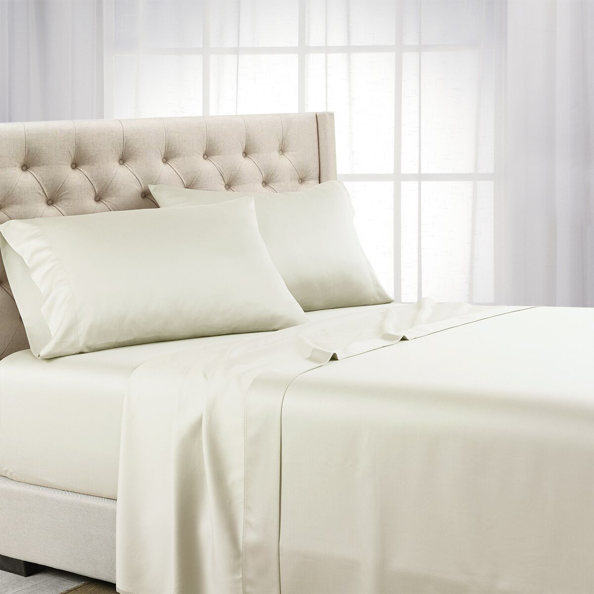 Split Top (Split Head) King Sheets 1000 Thread Count 100% Cotton Solid Sheet Sets