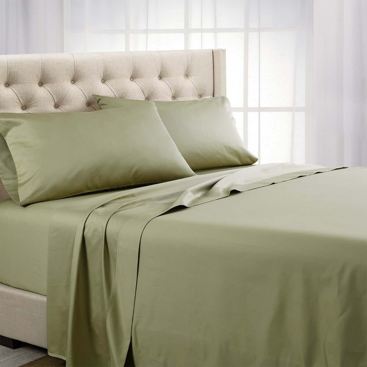 Split Top (Split Head) King Sheets 1000 Thread Count 100% Cotton Solid Sheet Sets