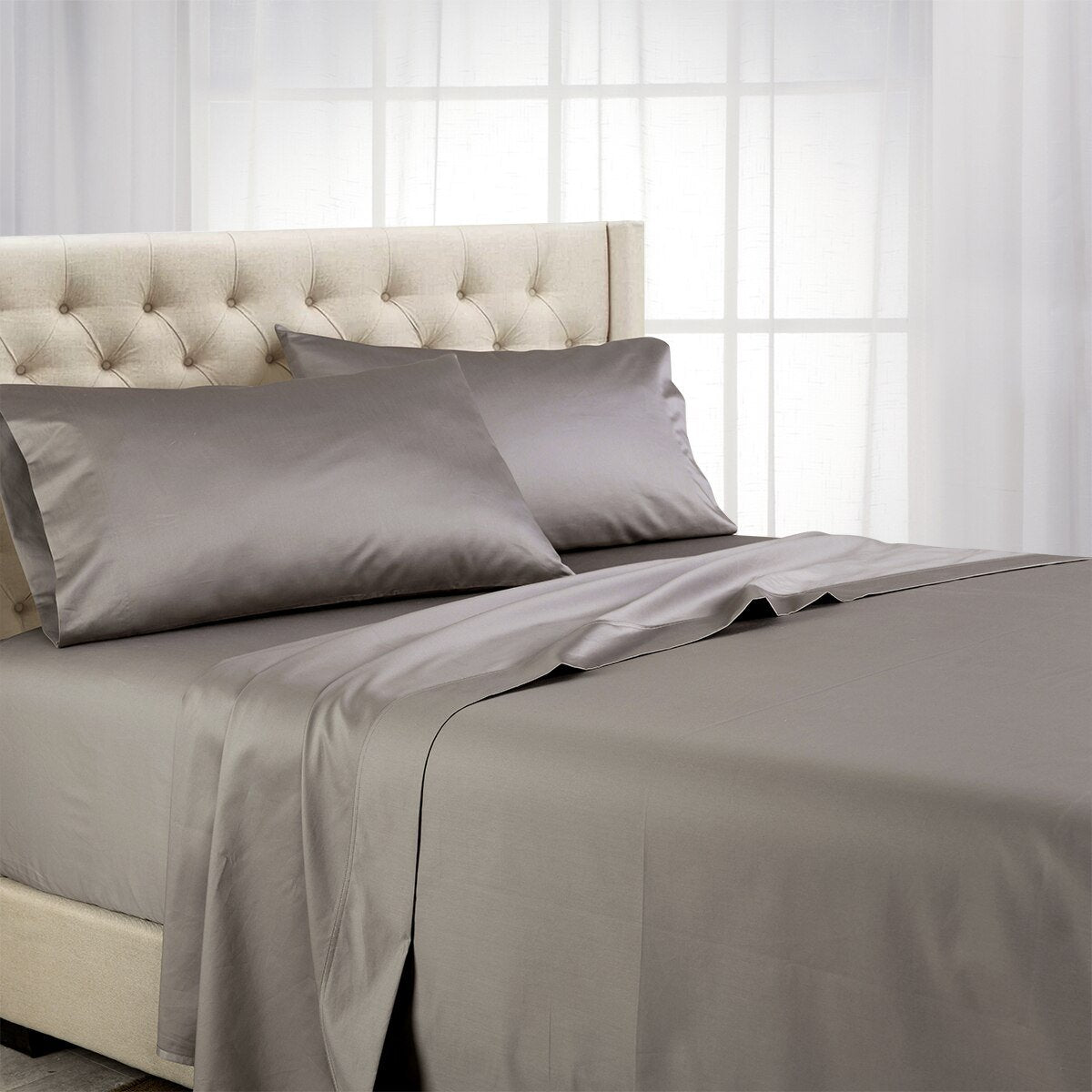 Split Top (Split Head) King Sheets 1000 Thread Count 100% Cotton Solid Sheet Sets