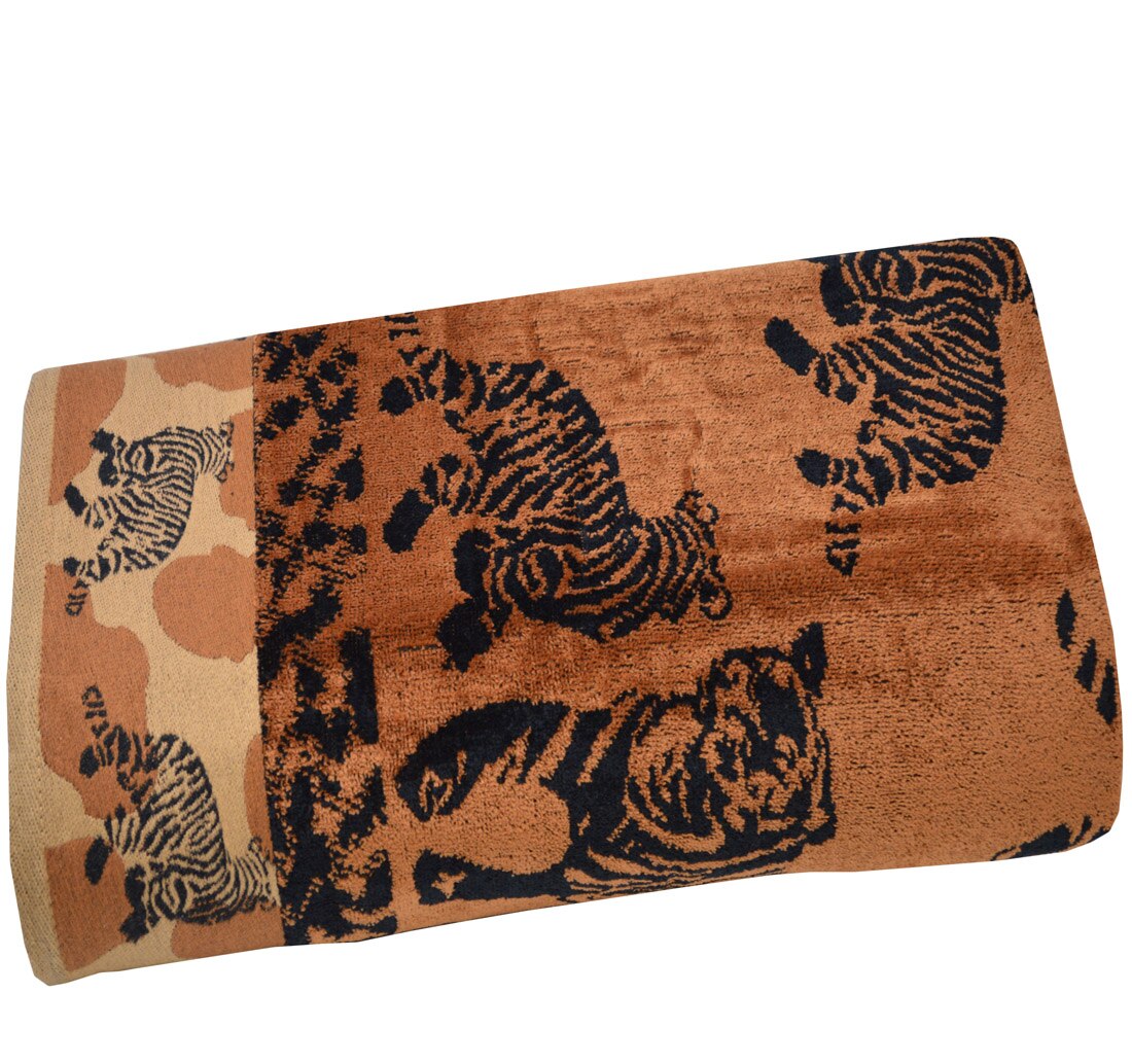Jumbo Cotton Velour Jacquard Beach Towel (40"W x 70"L) Single