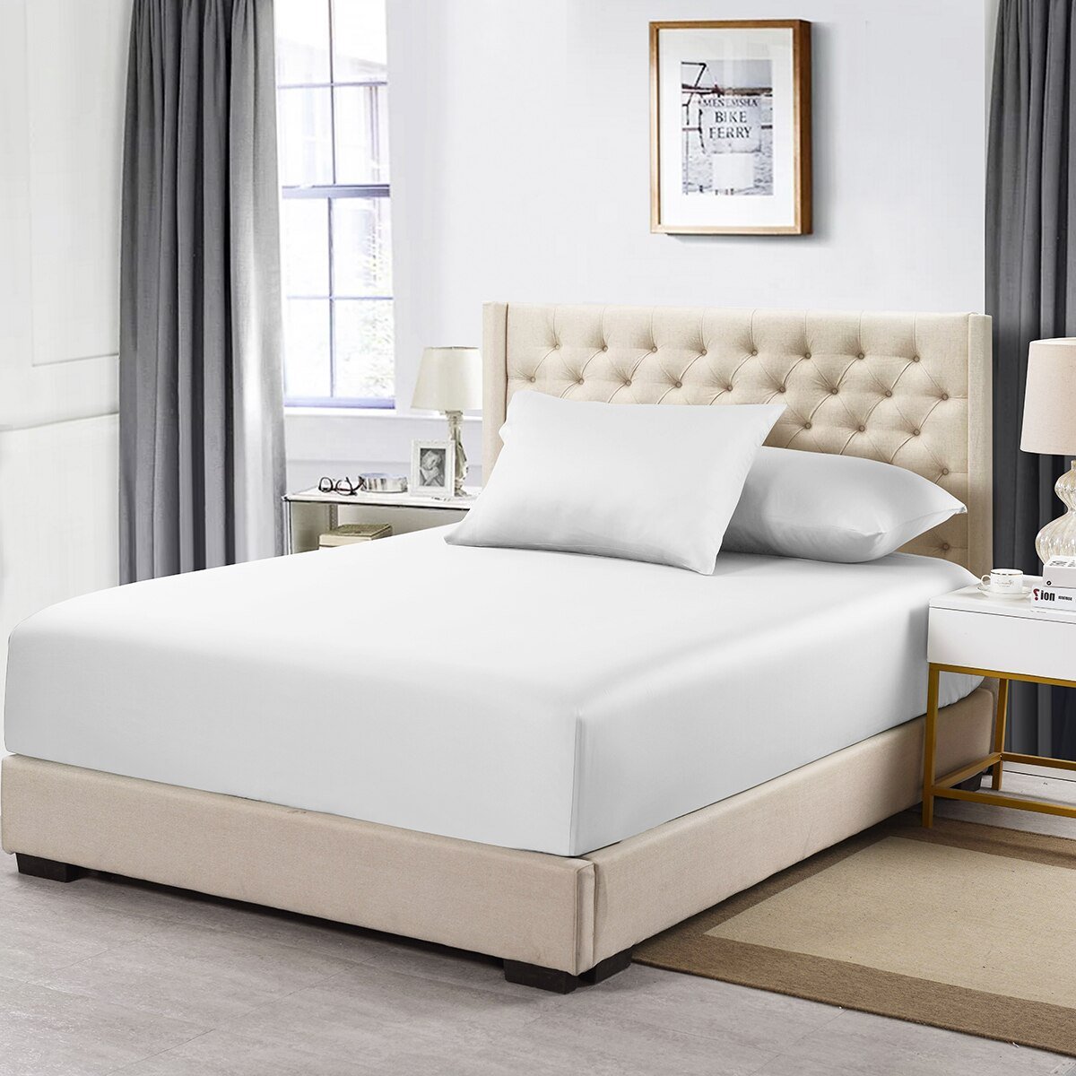 Flex Top California King Fitted Sheet Only- Solid 608 Thread Count