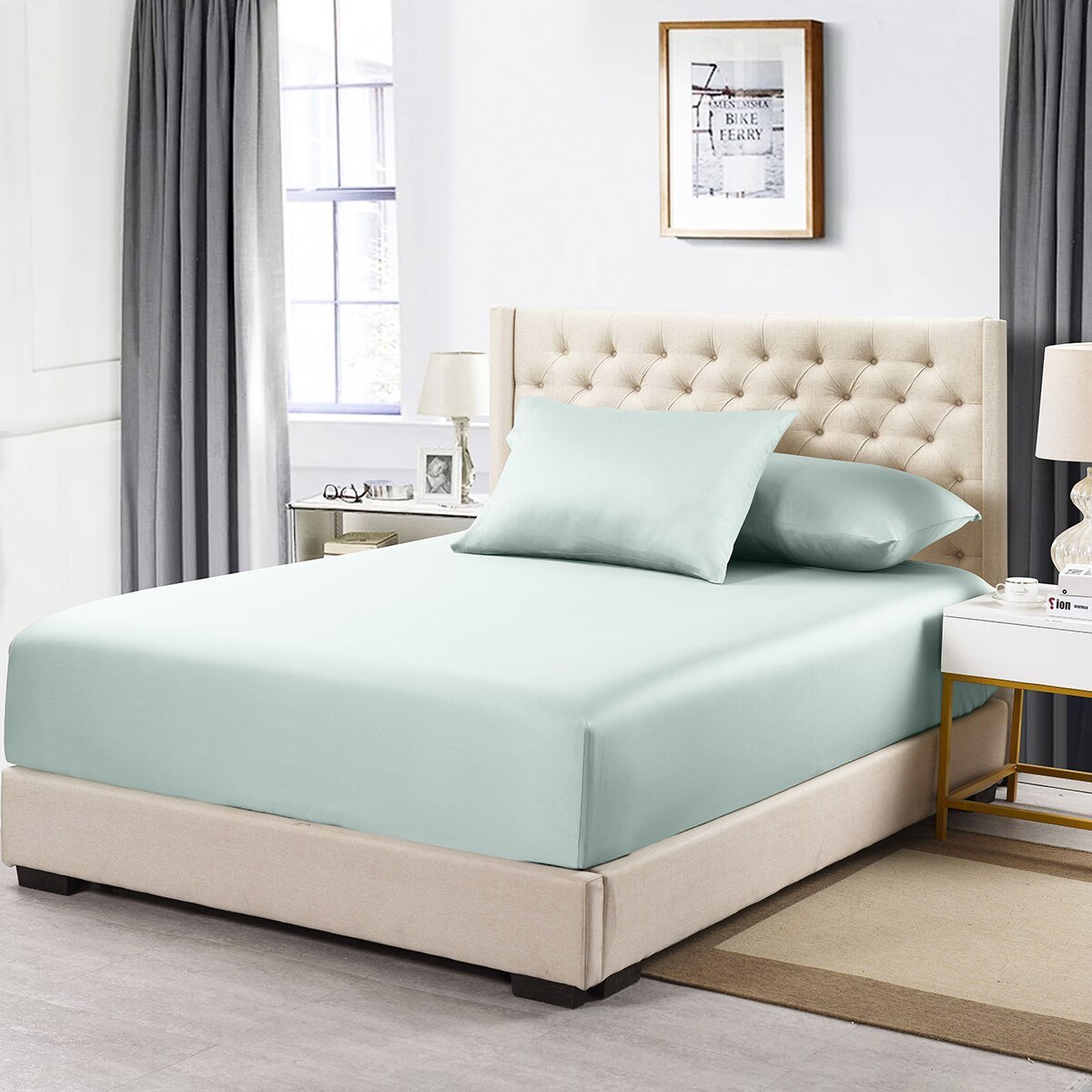 King Size Fitted Sheet Only - Solid 600 Thread Count
