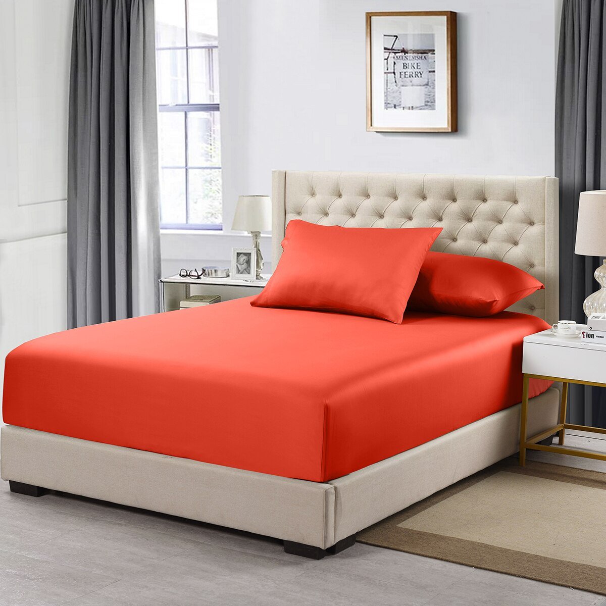 Flex Top California King Fitted Sheet Only- Solid 608 Thread Count