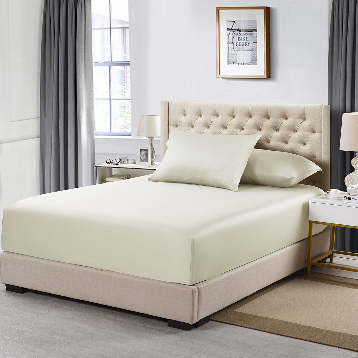 Top Split Flex King Fitted Sheet Only - Solid 608 Thread Count