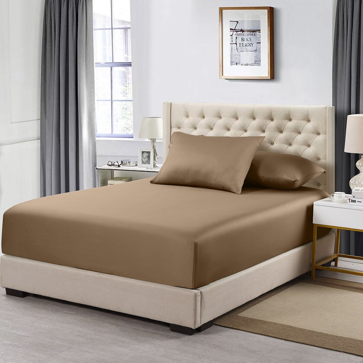 Top Split Flex King Fitted Sheet Only - Solid 608 Thread Count