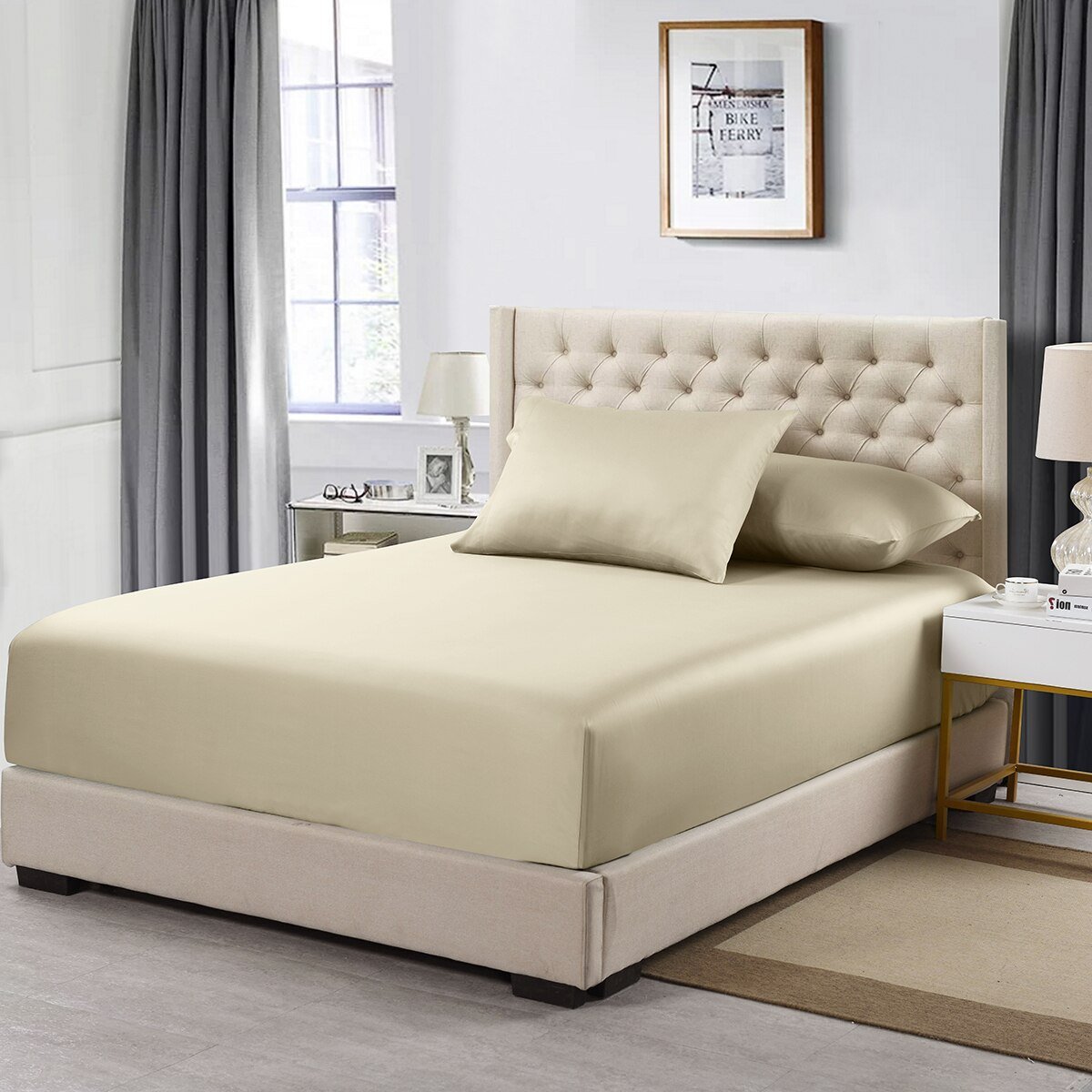 Top Split Flex King Fitted Sheet Only - Solid 608 Thread Count