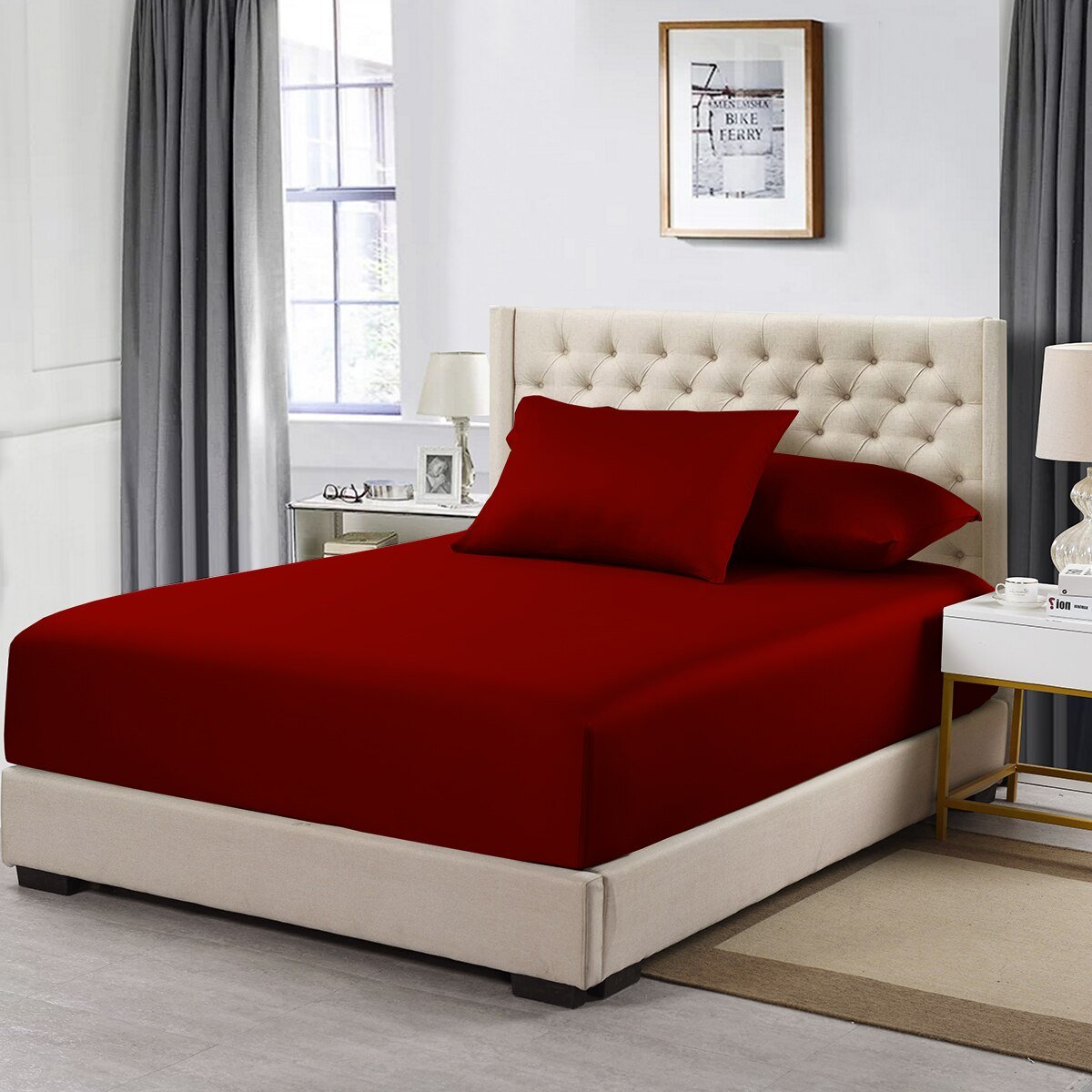 Top Split Flex King Fitted Sheet Only - Solid 608 Thread Count