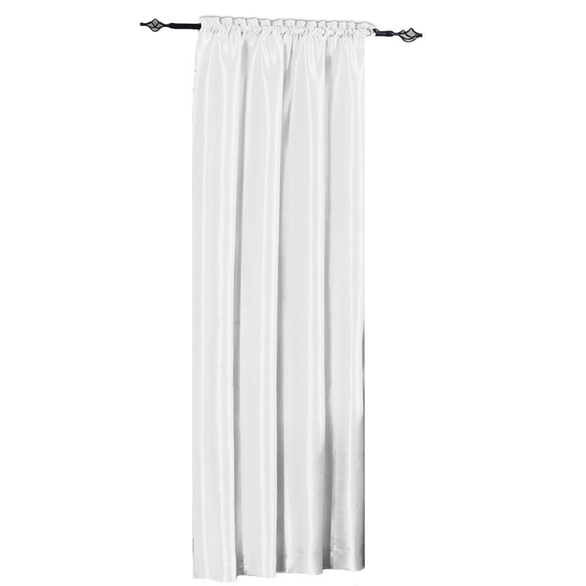 Soho Faux Silk Rod Pocket Curtain Panels- Matching Valance (Single)