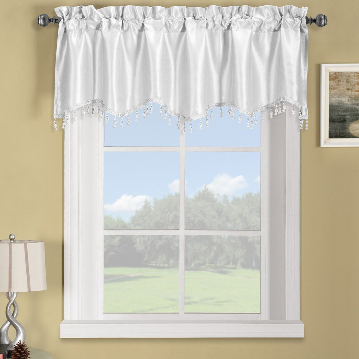 Soho Faux Silk Rod Pocket Curtain Panels- Matching Valance (Single)