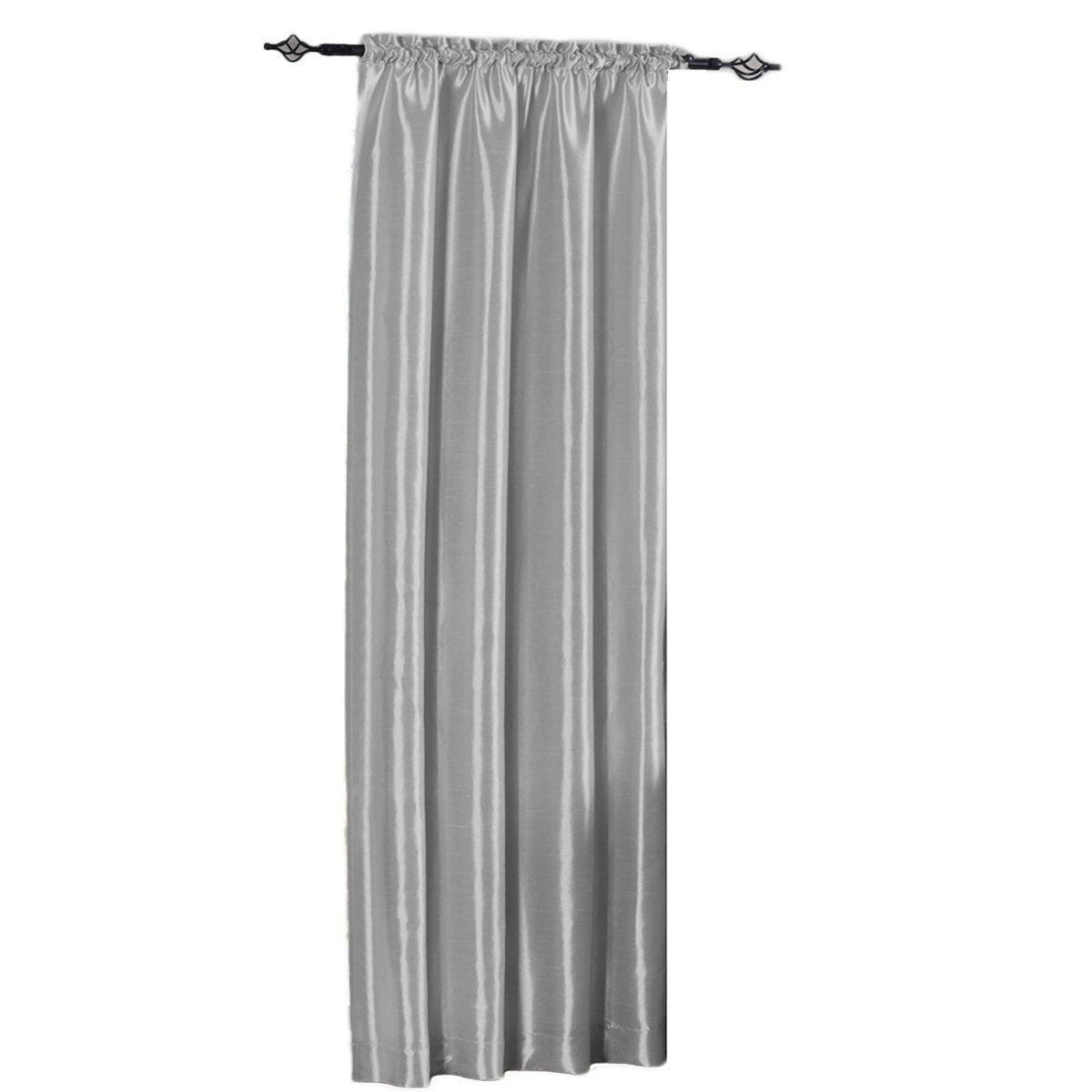 Soho Faux Silk Rod Pocket Curtain Panels- Matching Valance (Single)