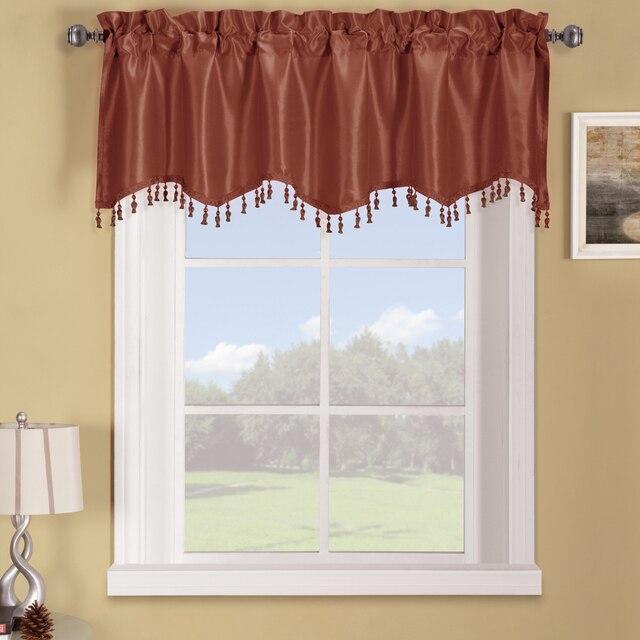 Soho Faux Silk Rod Pocket Curtain Panels- Matching Valance (Single)