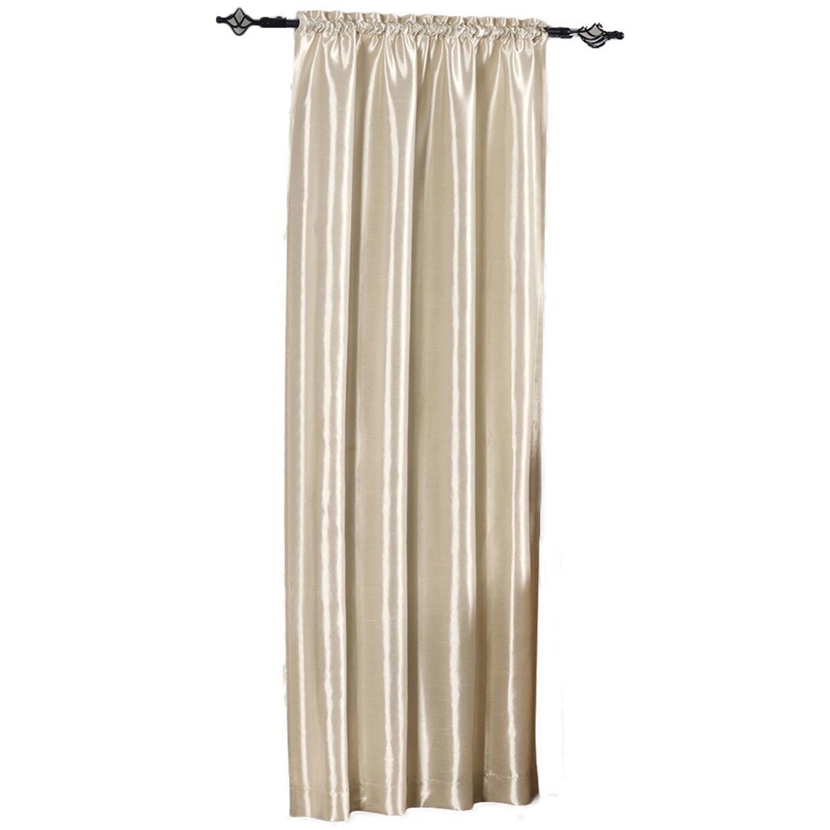 Soho Faux Silk Rod Pocket Curtain Panels- Matching Valance (Single)