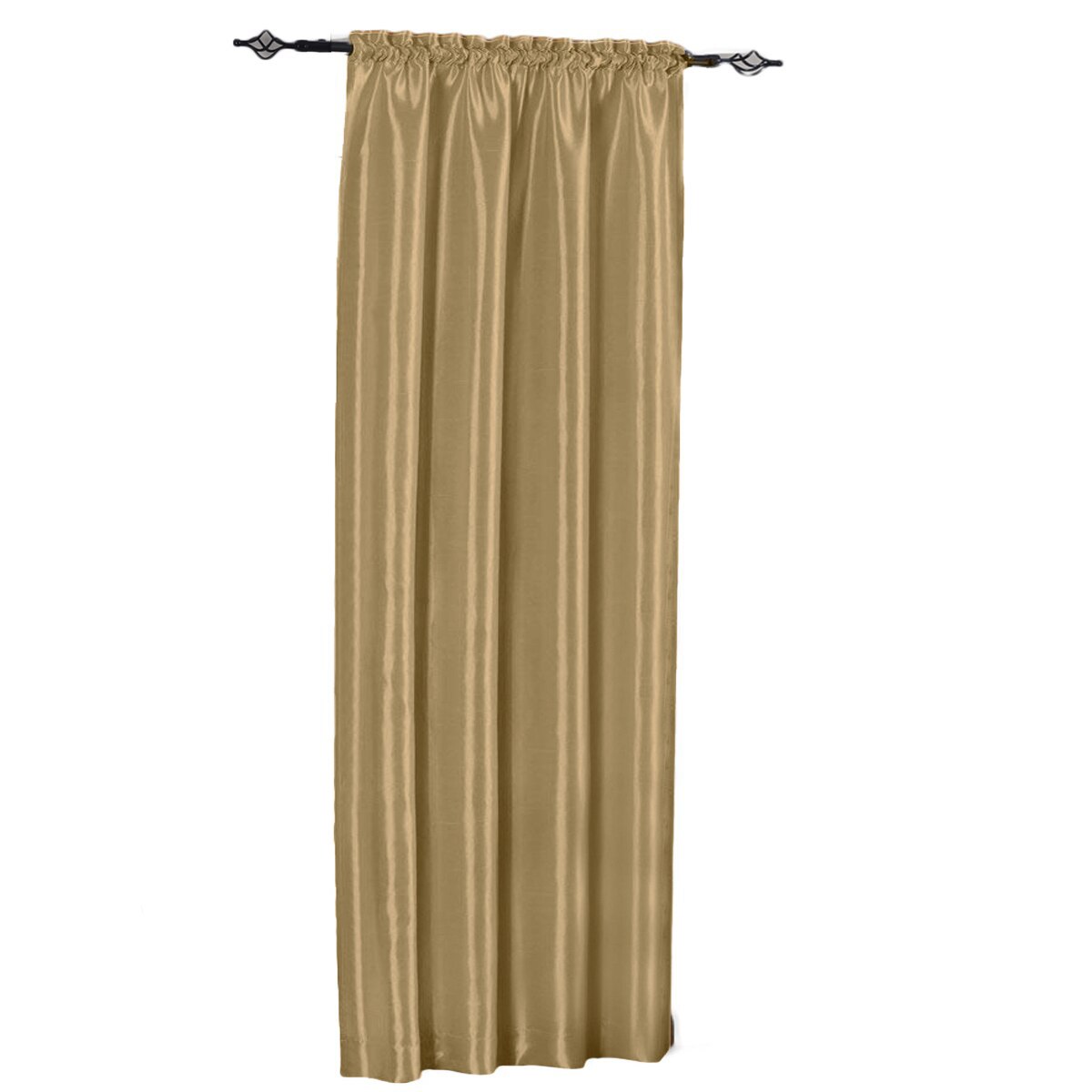 Soho Faux Silk Rod Pocket Curtain Panels- Matching Valance (Single)