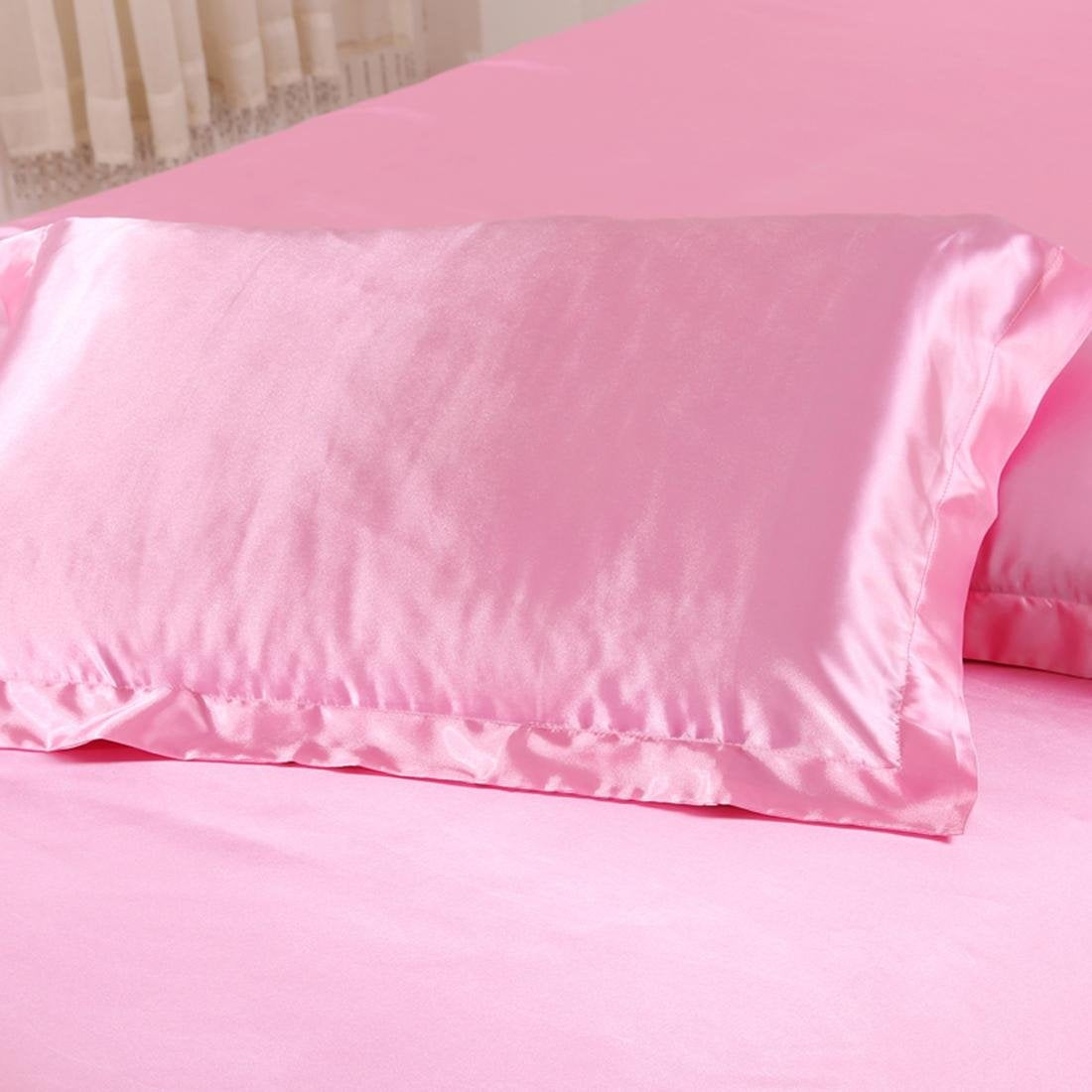 Pillowcase Covers Mulberry Sateen Silk Baby Blush Pink at-www.egyptianhomelinens.com