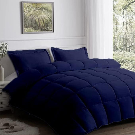 Comforter Cover King Size Egyptian Cotton 1PC Navy Blue