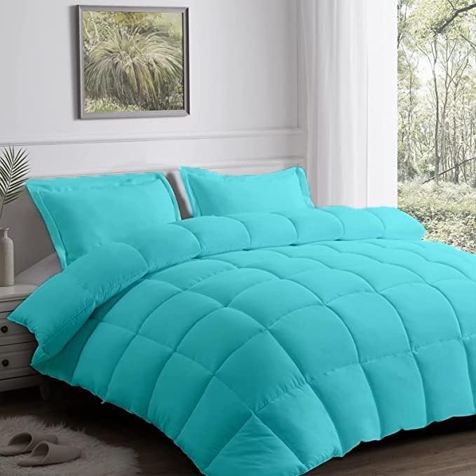 Comforter Cover King Size Egyptian Cotton 1PC Aqua Blue