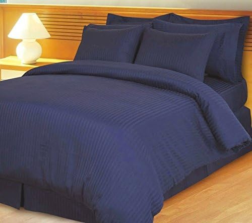 1500 Thread Count Solid Navy Duvet Cover Set Egyptian Cotton