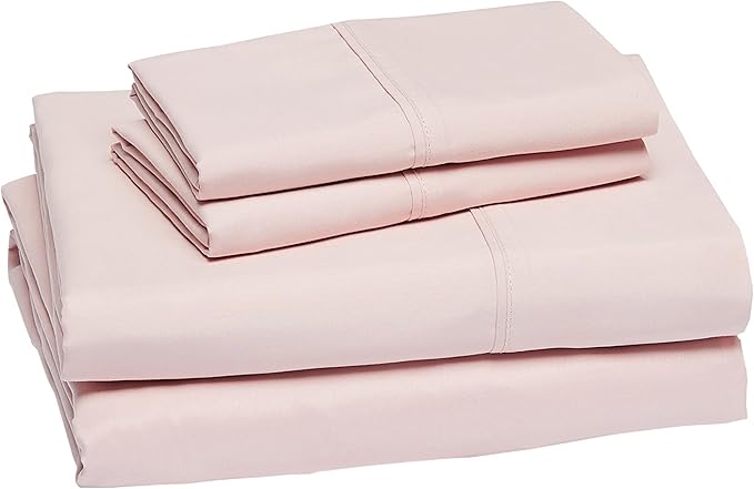 Blush Pink Solid Egyptian Cotton 1000TC Split King Sheet Set – 5 Piece Deep Pocket Bedding