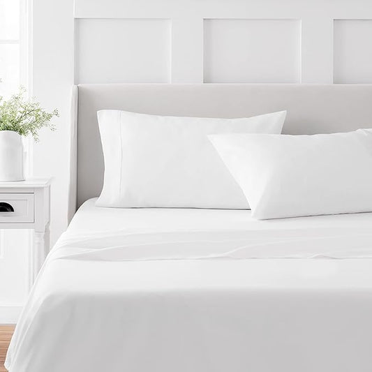 Upgrade your sleep haven with our luxurious Fitted Sheet & Pillowcase Bundle