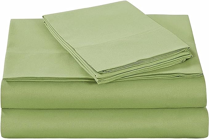 Sage Solid Egyptian Cotton 1000TC Split King Sheet Set – 5 Piece