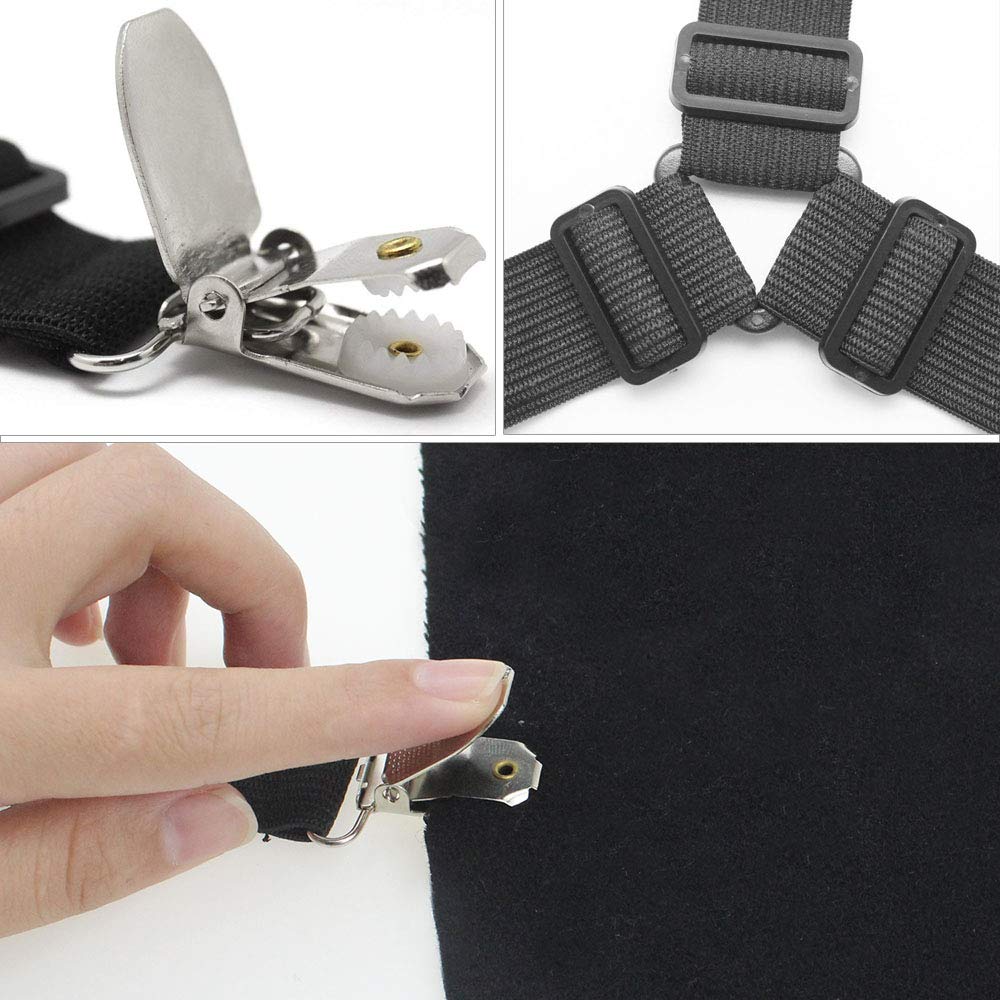 Bed Sheet Band Straps Suspenders 4 pcs Fitted Bed Sheet Corner Holder Elastic Straps