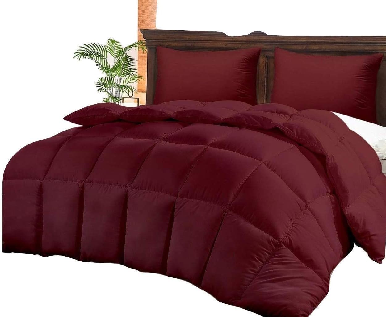 Comforter Cover King Size Egyptian Cotton 1PC Burgundy