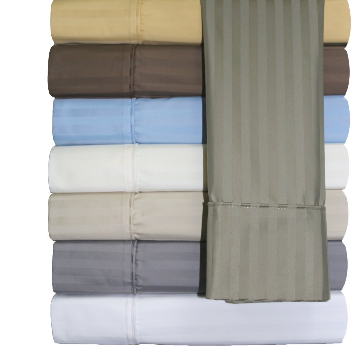 Un-attached Striped 650 Cotton California King OR Queen Waterbed Sheet sets