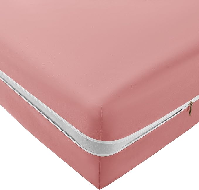Zipper Fitted Sheet Sepia Rose 100% Egyptian Cotton 1Pc